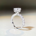 3ct Moissanite Ring with Surrounding Diamond S925 right side