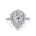 2ct Teardrop Moissanite Ring S925 Front