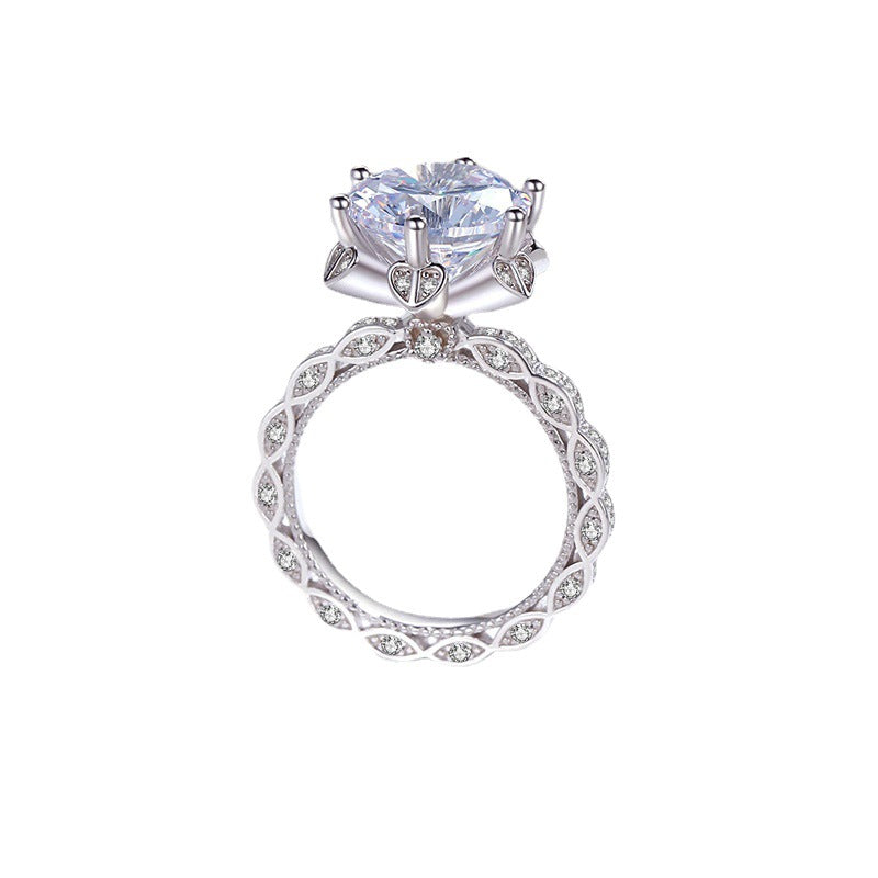 5ct Moissanite Rose Garden Ring S925 Front