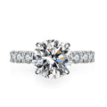 3ct Moissanite Ring with Surrounding Diamond S925 Front