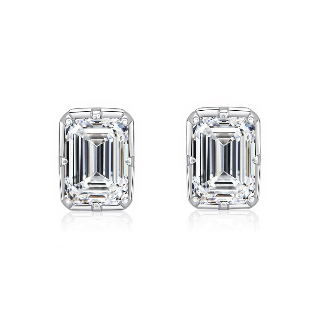 Zendaya Inspired 925 Sterling Silver 2.0ct Emerald Radiant Oval Cut Stud Earrings