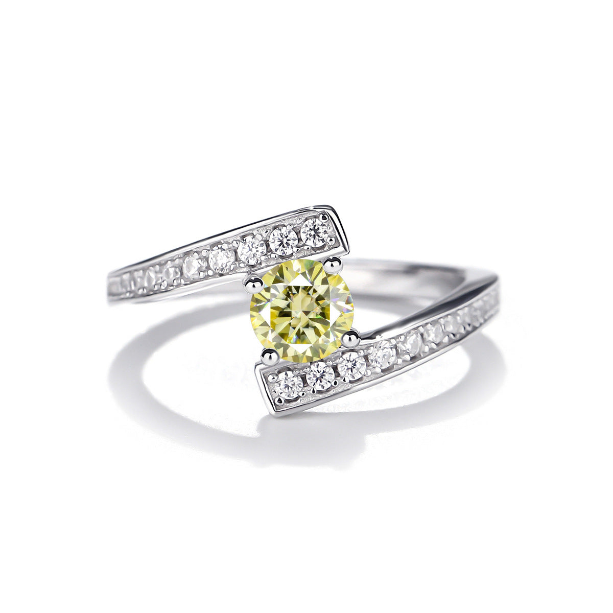 Star Trail Moissanite Ring S925 for women Yellow