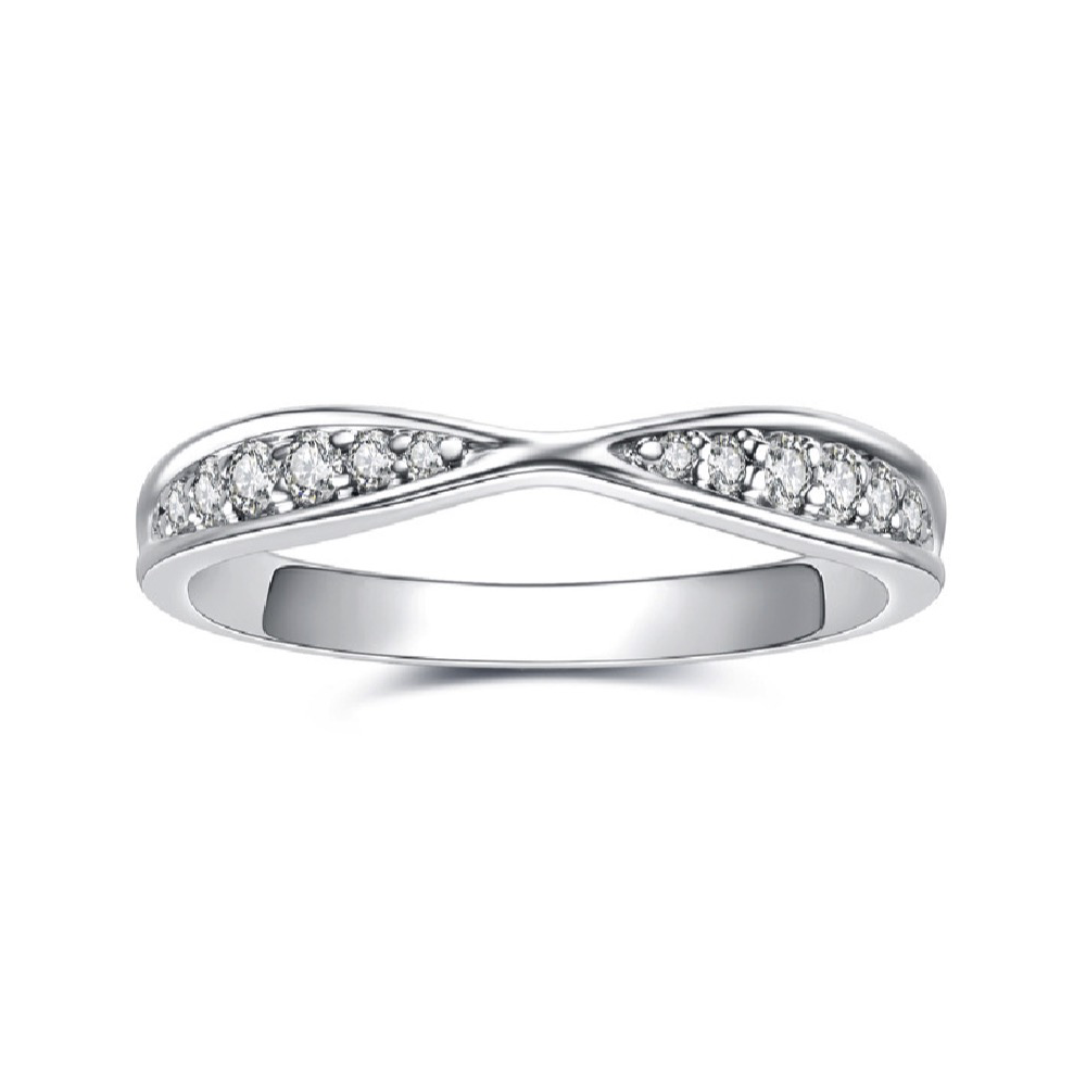 Brilliant Love Moissanite Wedding Band S925 Front