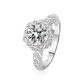 2ct Moissanite Lotus Ring S925 Front