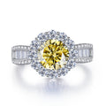 2ct Moissanite PAVÉ AMOR Ring for women S925 Yellow