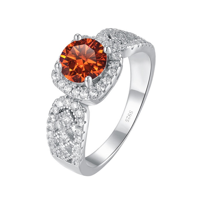 1ct Moissanite NUBES Ring for women S925 Red