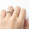 Light Luxury 7 Stone Moissanite Wedding Band S925 for Women on hand