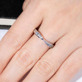 Brilliant Love Moissanite Wedding Band S925 Plated with 18K Gold on hand