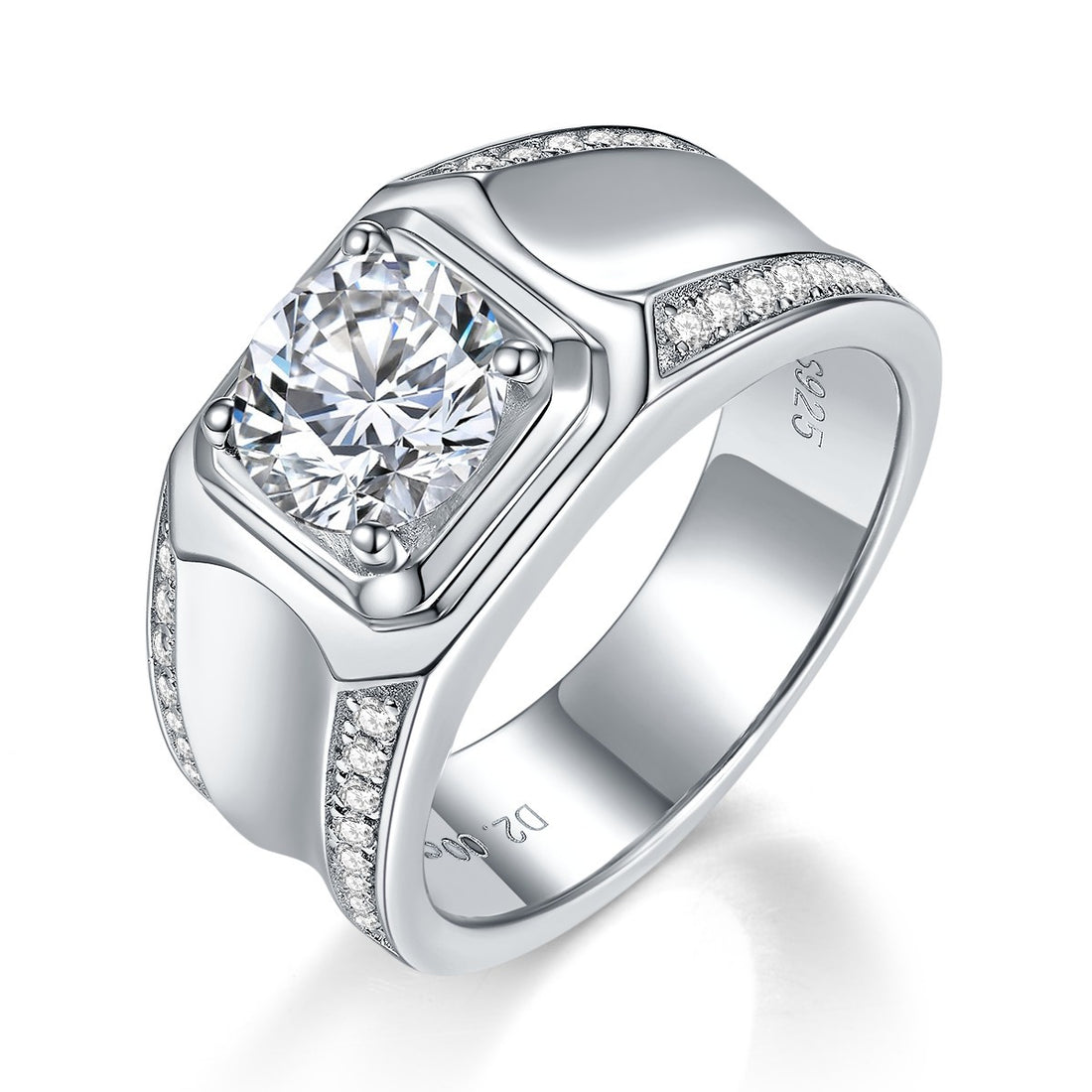 1/2ct Moissanite Night Ring for men S925 Front