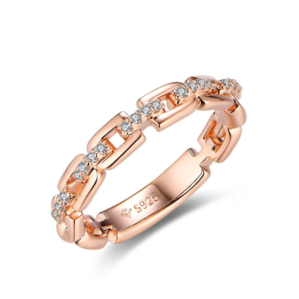 Moissanite "Promise" Ring S925 for Women Rose Gold