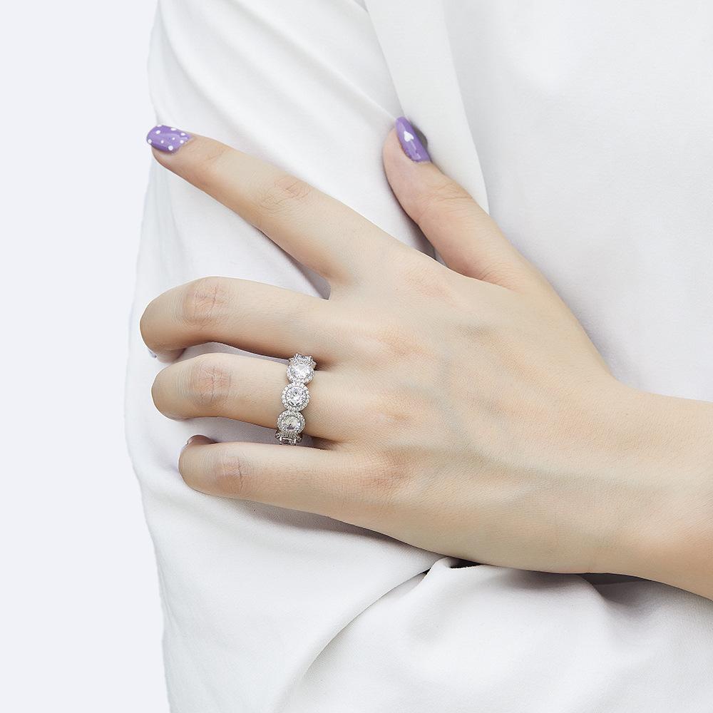 [#257] Surrounding Stones Ring Band, 0.5ct Each, Round Cut Moissanite, S925 Sterling Silver Ring