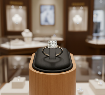 Solitaire Moissanite Ring | 4ct Stone  | Radiant Cut | Princess Cut