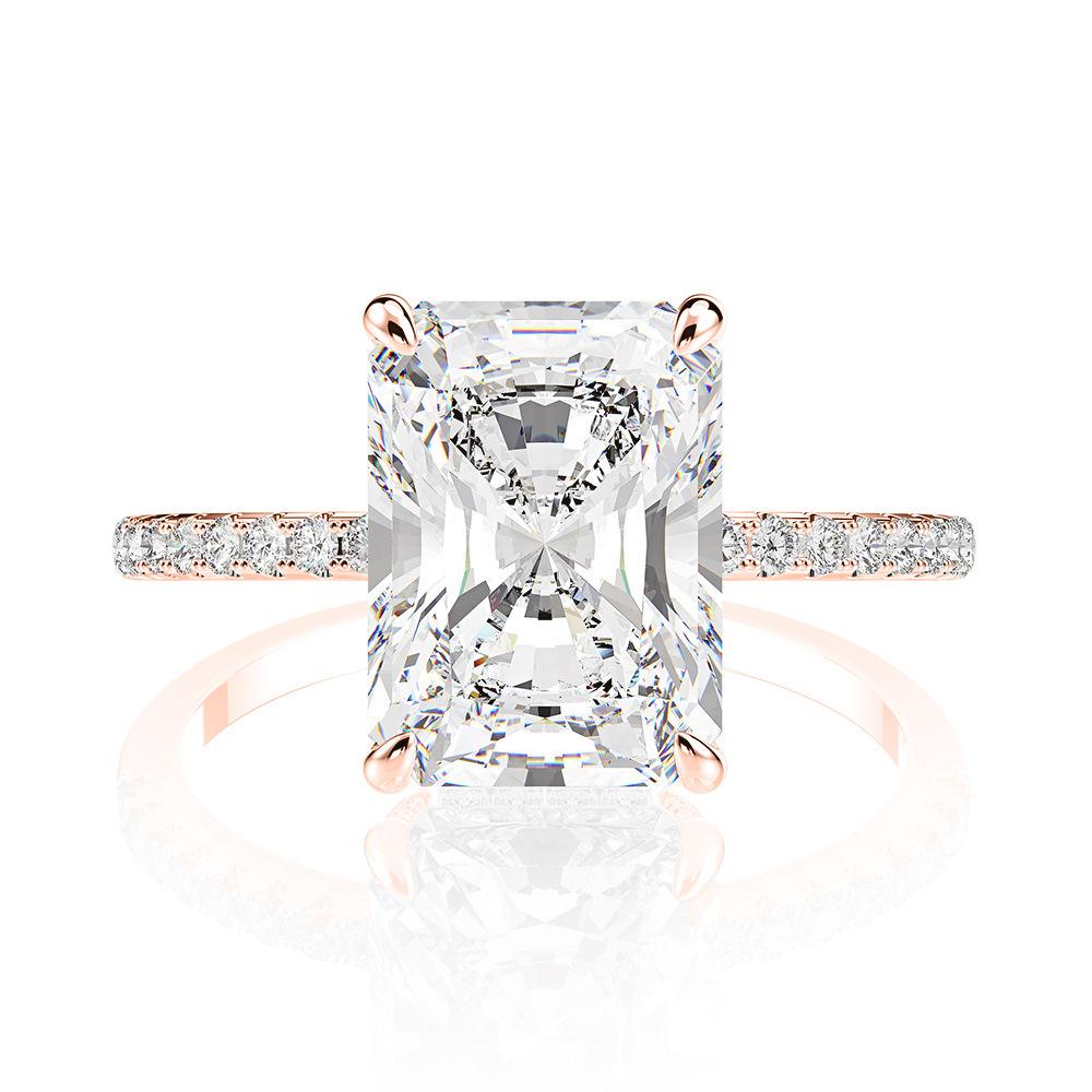 4ct Moissanite Valeria Engagement Ring S925 Rose Gold