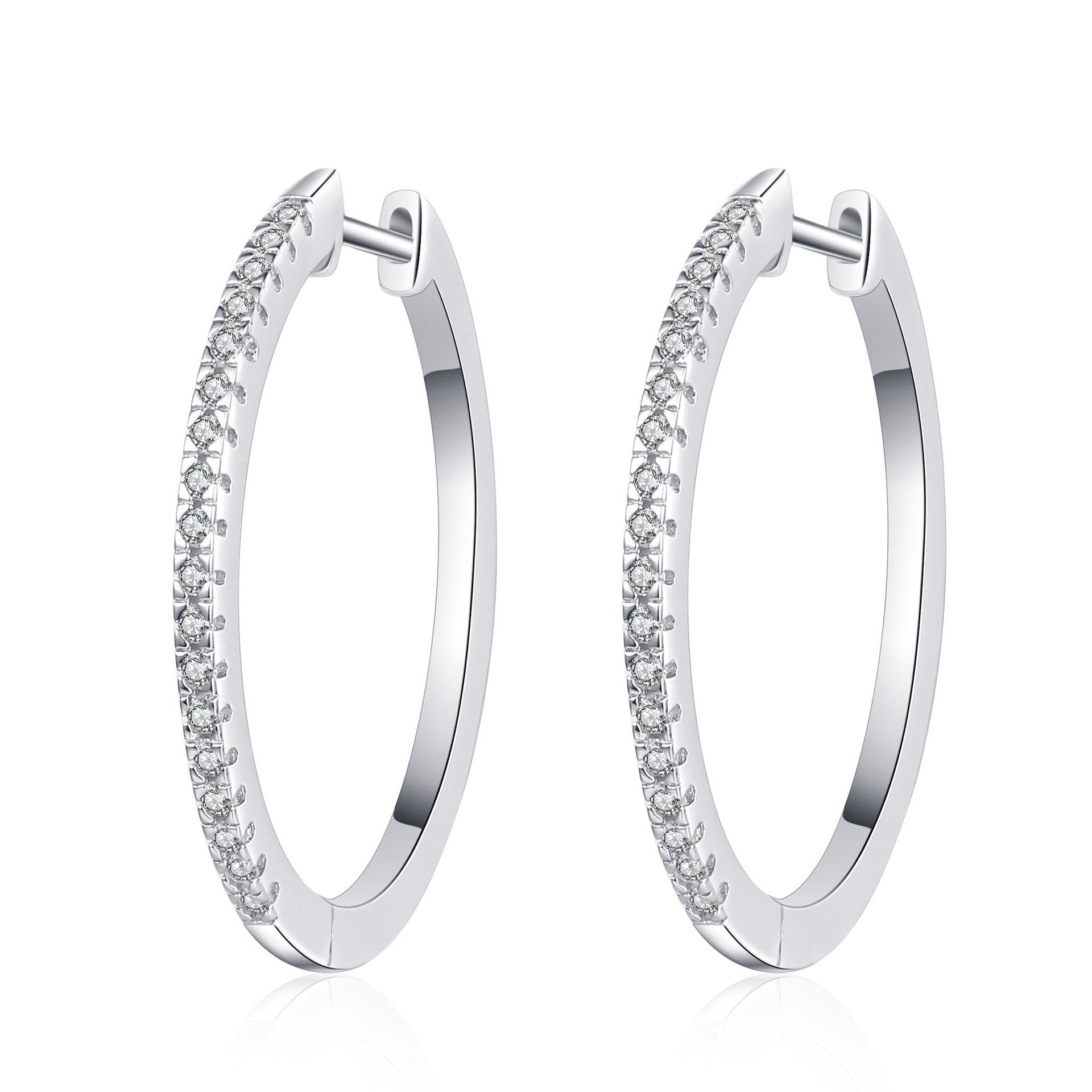 [#E651]'Halo' 0.54ct Hoop Earrings