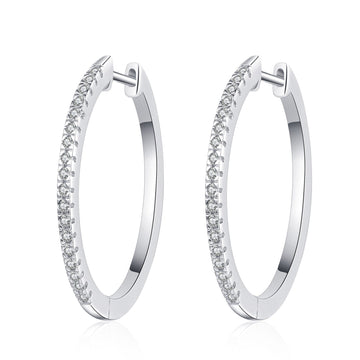 [#E651]'Halo' 0.54ct Hoop Earrings