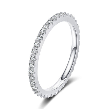 0.57ct Moissanite 'Emery' Eternity Ring Band S925 for Women Front