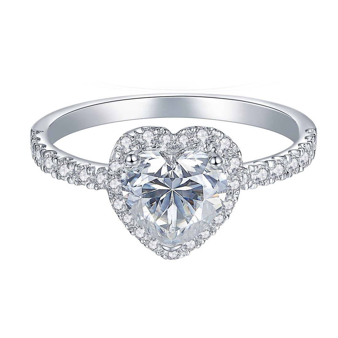 1ct Heart Cut 'Hearth' Ring with Moissanite for women Front