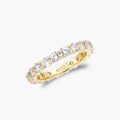 Petite Round Brilliant Cut Ring Band for Women S925 Gold